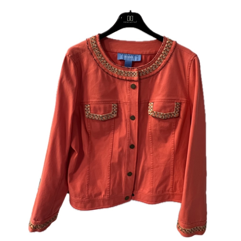 Doncaster Coral Embellished Jean Jacket